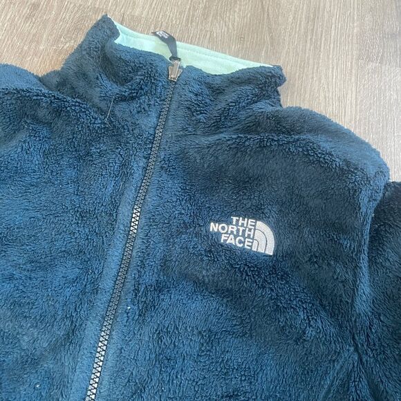 The North Face Women's Blue Fuzzy Full Zip Up Jacket Size Small Cozy - Picture 3 of 4